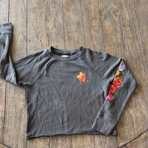 Billabong Kids Charcoal Sweatshirt with Floral Accents
